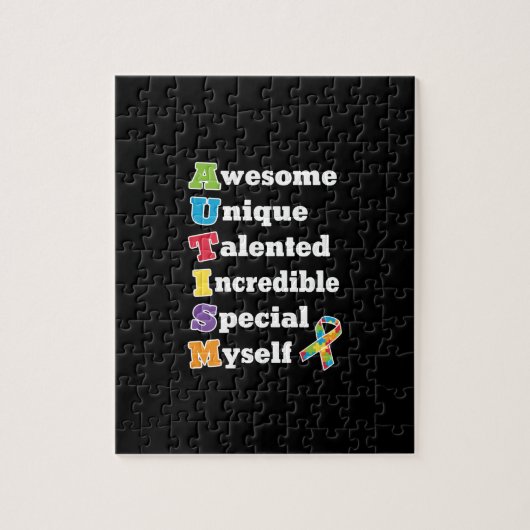 自閉症の認識度の略称 ジグソーパズル (縦)