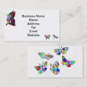 自閉症の認識度の蝶名刺 名刺 (正面/裏面)