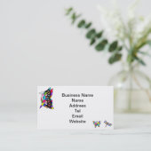 自閉症の認識度の蝶名刺 名刺 (スタンド正面)