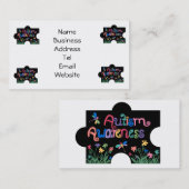 自閉症の認識度は名刺を継ぎ合わせます 名刺 (正面/裏面)