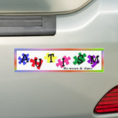 自閉症の認識度 バンパーステッカー (車上)