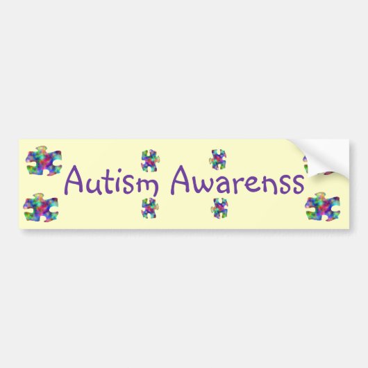 自閉症の認識度 バンパーステッカー (正面)