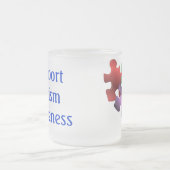 自閉症の認識度 フロストグラスマグカップ (中央)