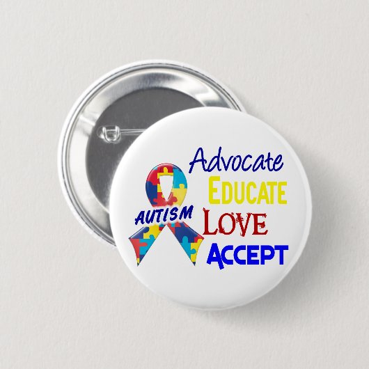 自閉症の認識度 缶バッジ (正面&裏面)