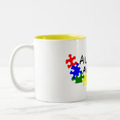 自閉症の認識度(4つのPP) ツートーンマグカップ (左)