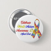 自閉症の認識度Dayu 缶バッジ (正面&裏面)