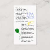 自閉症の誕生日ガールの名刺 名刺 (裏面)