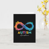 自閉症の赤の代わりに無限大のシンボル自閉症の受け入れ カード (黄色い花)
