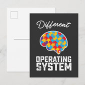 自閉症の違うオペレーティングシステムの神経多様性 インビテーションポストカード (正面/裏面)