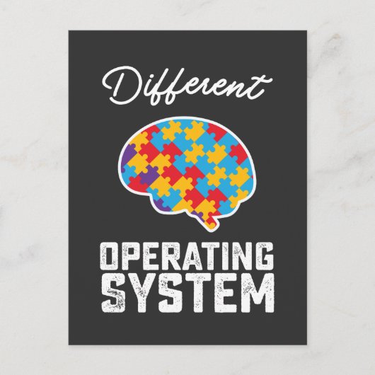 自閉症の違うオペレーティングシステムの神経多様性 インビテーションポストカード (正面)