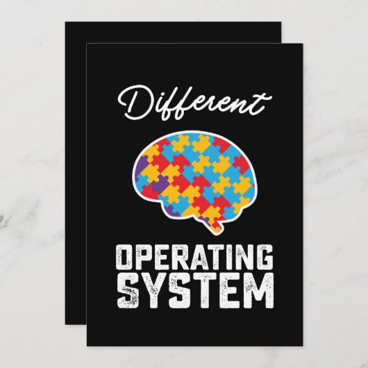 自閉症の違うオペレーティングシステムの神経多様性 招待状 (正面/裏面)