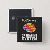 自閉症の違うオペレーティングシステムの神経多様性 缶バッジ (正面&裏面)