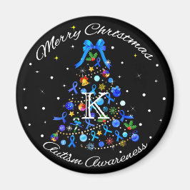 自閉症の青いクリスマスツリー マグネット