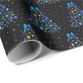 自閉症の青いクリスマスツリー ラッピングペーパー (ロールコーナー)