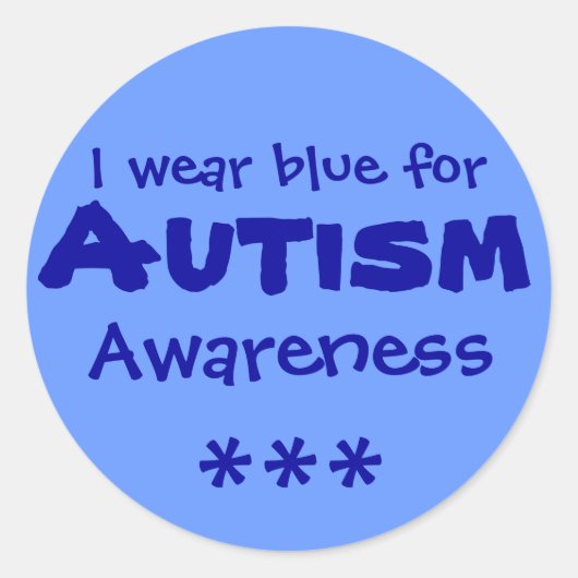 自閉症の青 ラウンドシール (正面)
