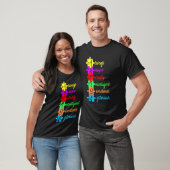 自閉症の頭字語とパズルのピース 楽しい自閉症啓発 Tシャツ (ユニセックス)