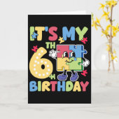 自閉症の6歳の誕生日パーティー 女子 カード (黄色い花)