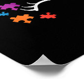 自閉症の |かわいいユニコーン自閉症意識パズル ポスター (角)