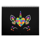 自閉症の|かわいい一角獣自閉症認識パズル カレンダー (カバー)