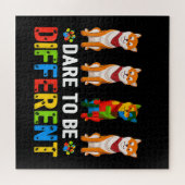 自閉症の |かわいい違う柴犬犬 ジグソーパズル (横)