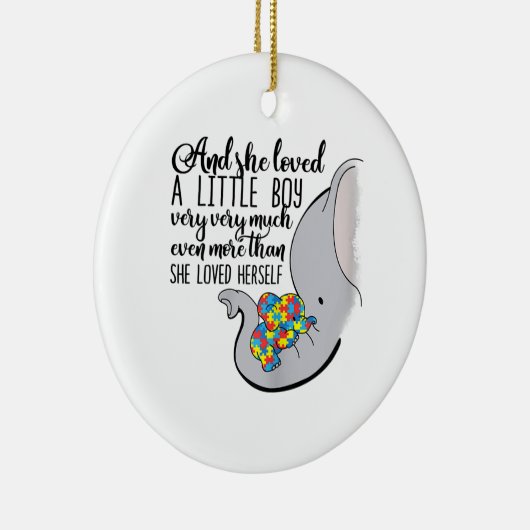 自閉症の|そして、彼女は小さな男の子をとても愛していました セラミックオーナメント (右)