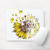 自閉症の |ひまわりの花バラがいっぱい世界 マウスパッド (マウス)