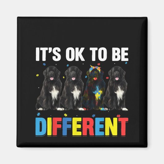 自閉症の |ニューファンドランド違うのお母さん マグネット (正面)