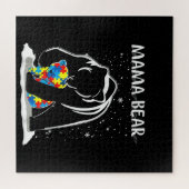 自閉症の |ママベア自閉症パズルピース雪片 ジグソーパズル (横)