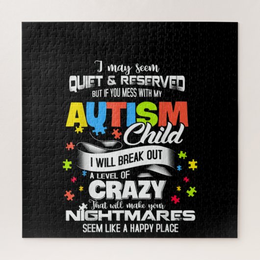 自閉症の |レベルをブレイクアウトする自閉症の子 ジグソーパズル (縦)