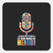 自閉症の|彼らの声を自閉症の声に聞かせる スクエアシール (正面)