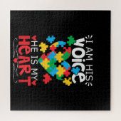 自閉症の |私は彼の声である彼は私のハートパズル ジグソーパズル (横)