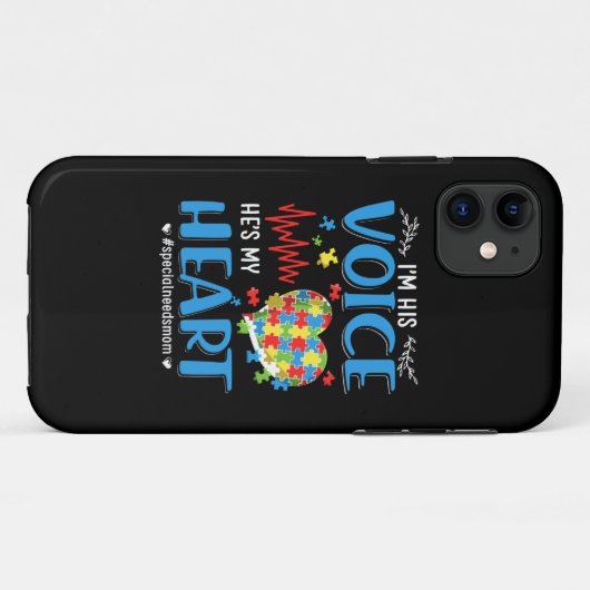 自閉症の |私は彼の声彼は私のハート Case-Mate iPhoneケース (裏面(横))