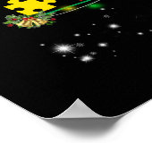 自閉症の |自閉症パズルピースのクリスマスツリー ポスター (角)
