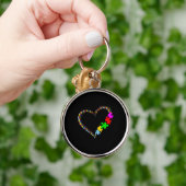 自閉症の |自閉症意識ハートパズル作品 キーホルダー (手)