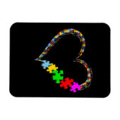 自閉症の |自閉症意識ハートパズル作品 マグネット (横)