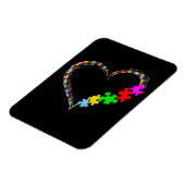 自閉症の |自閉症意識ハートパズル作品 マグネット (左側)