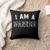 自閉症の |自閉症意識I am Warriorパズル クッション (ブランケット)