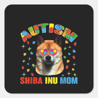 自閉症の |自閉症柴犬ママパズル作品 スクエアシール
