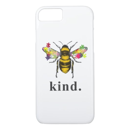 自閉症の |自閉症Be Kind Beekeeperパズル作品 Case-Mate iPhoneケース (裏面)