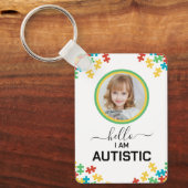 自閉症のID子供または成人の医療警告バッジ キーホルダー (正面)