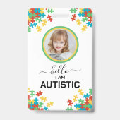 自閉症のID子供または成人の医療警告バッジ バッジ (表面)