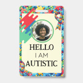 自閉症のID子供または成人の医療警告バッジ バッジ (正面)