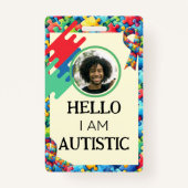 自閉症のID子供または成人の医療警告バッジ バッジ (正面)