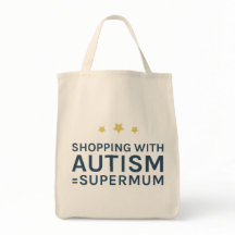 自閉症のSupermumのトートと買物をすること