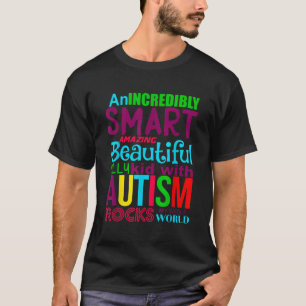 自閉症のTシャツの子供と自閉症の岩の私の全体の世界 Tシャツ