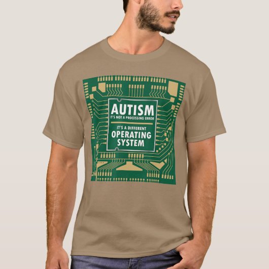自閉症はエラーではありません 異なるOS 自閉症者 Tシャツ (正面)