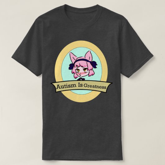 自閉症は偉大なピンクのキツネ女の子 Tシャツ (デザイン正面)