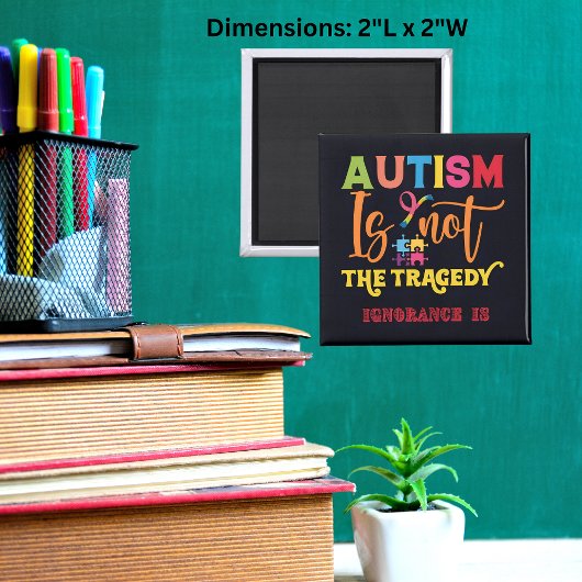 自閉症は悲劇ではない"スクエアマグネット マグネット