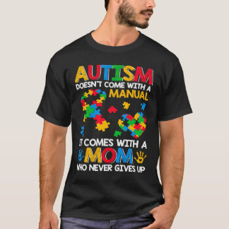 自閉症は手動の来パズルリボンAuを使用しない Tシャツ