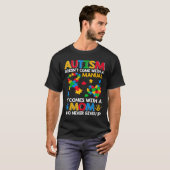 自閉症は手動の来パズルリボンAuを使用しない Tシャツ (正面フル)